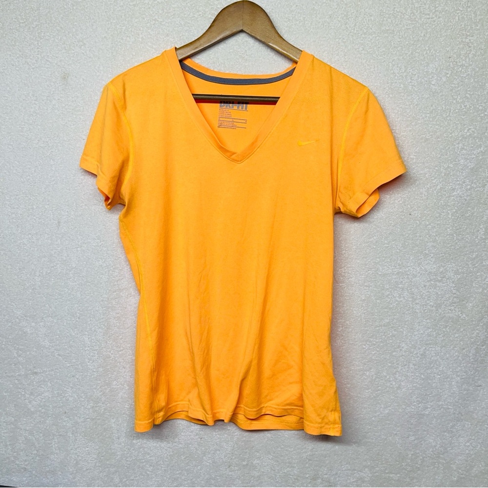 Nike Women's Orange V-Neck Top size M